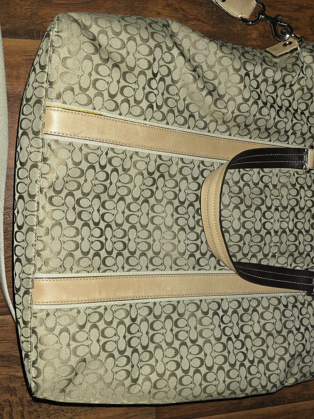 Coach Signature Jacquard Canvas Tote in Khaki